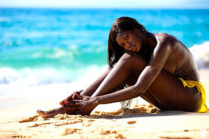 Naomi Nash Playboy International Centerfold on the Beach