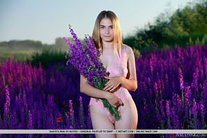 Dakota Pink Naked Outdoors in the Lavender Fields
