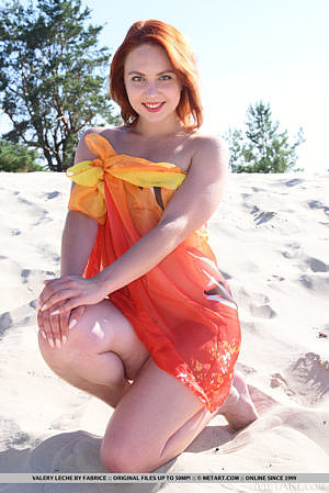 Valerie Leche Sexy Ukrainian Redhead Naked on a Beach